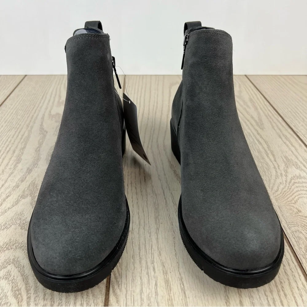 Aqua College Women's Loretta Waterproof Suede Booties 11M Dark Grey $130